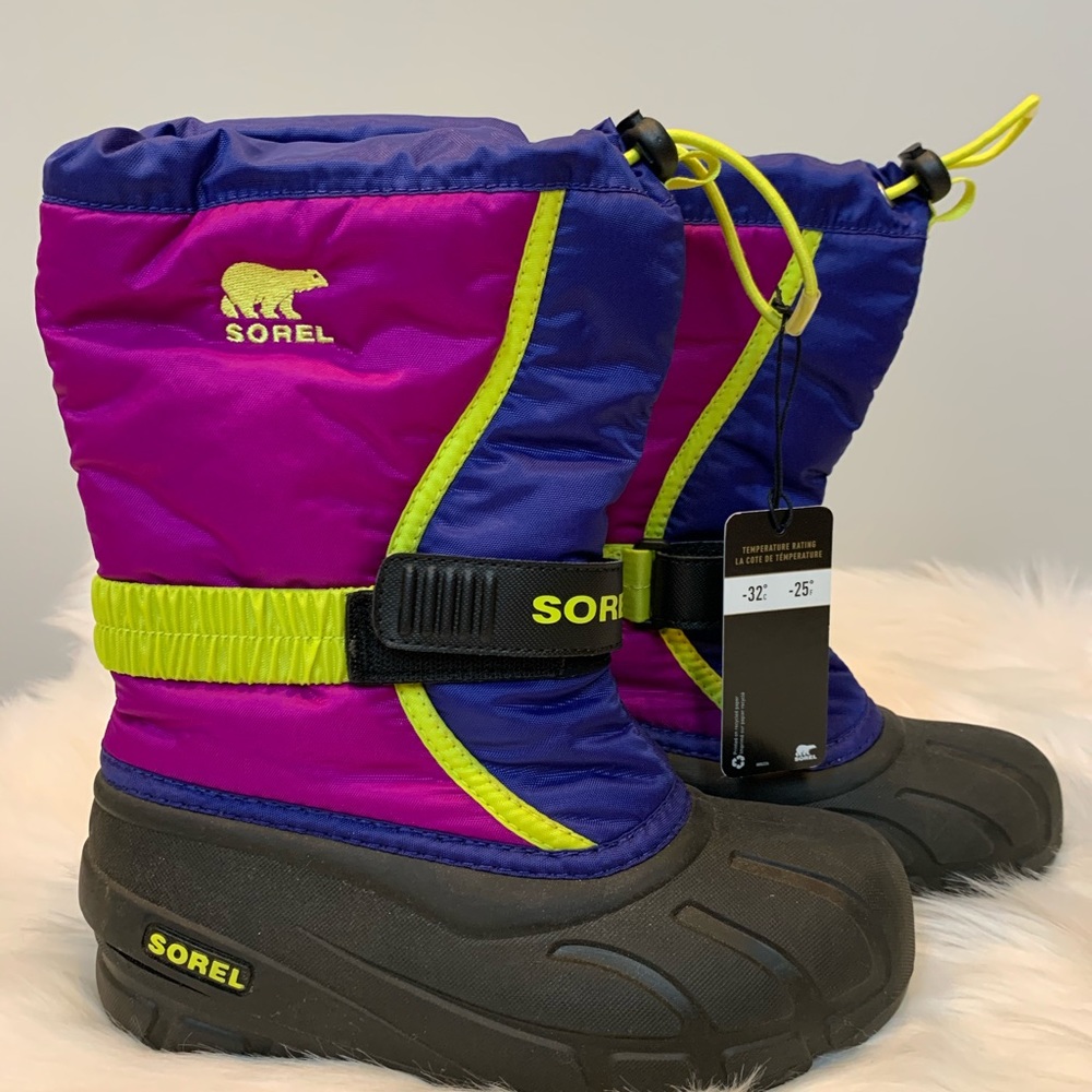 Sorel youth sz 3 purple blue snow boots NWT